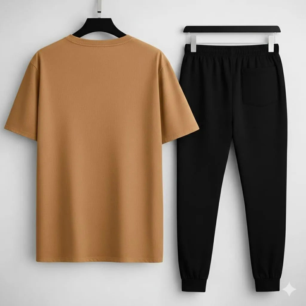 Men BMW Printed Track Suit Brown Black Joggers Set