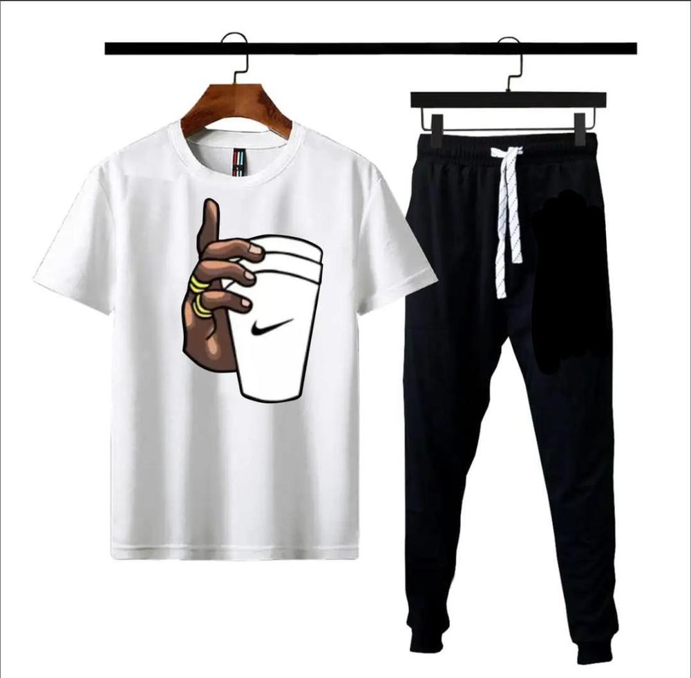 Men Printed T-Shirt with Cup Graphic Medium to XL