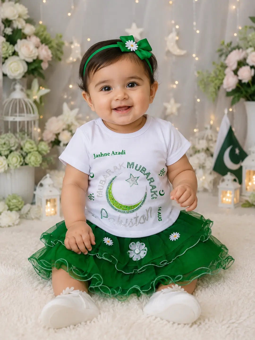 14 August 2 Pcs Girl's Fancy Embroidered Shirt And Skirt Set