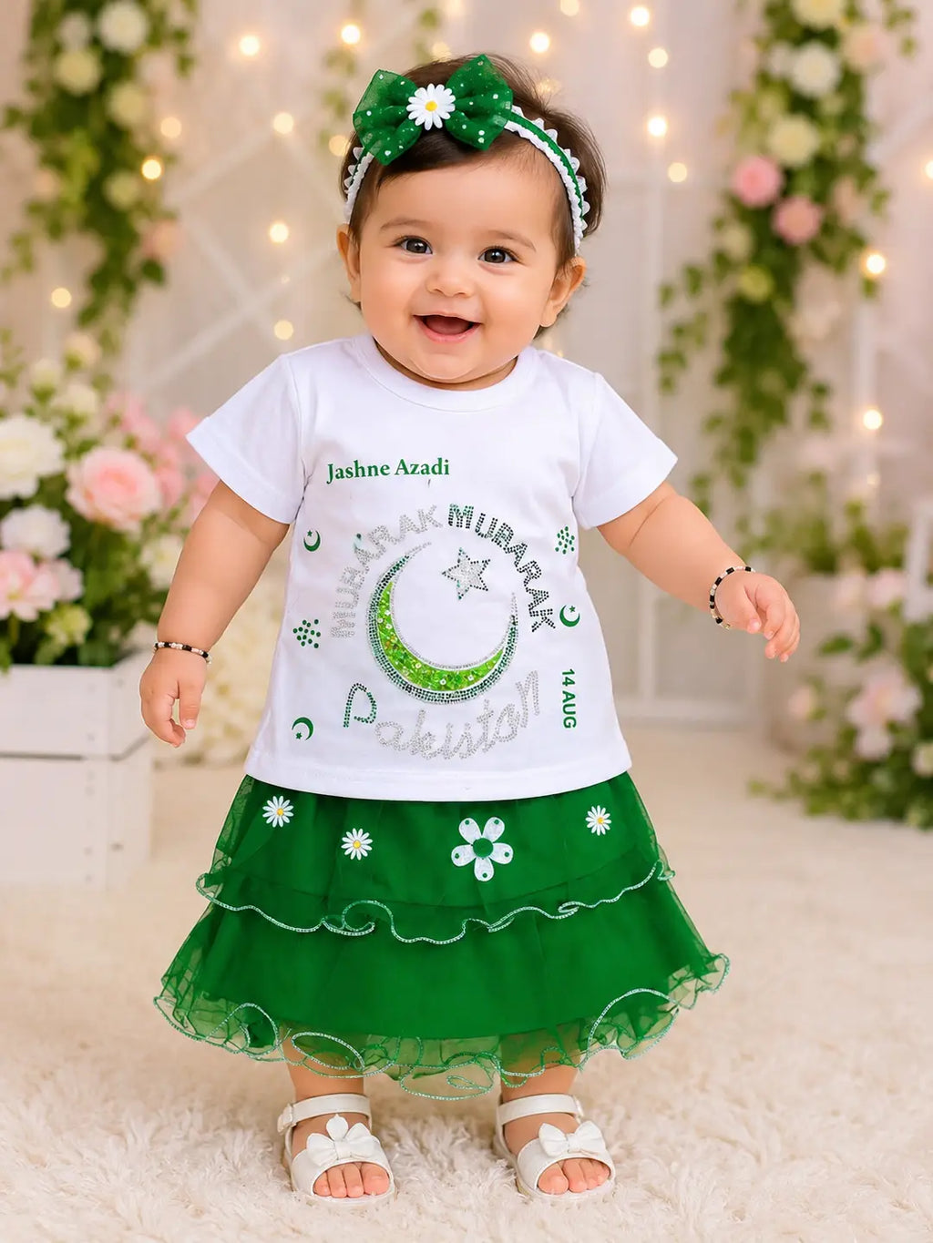 14 August 2 Pcs Girl's Fancy Embroidered Shirt And Skirt Set