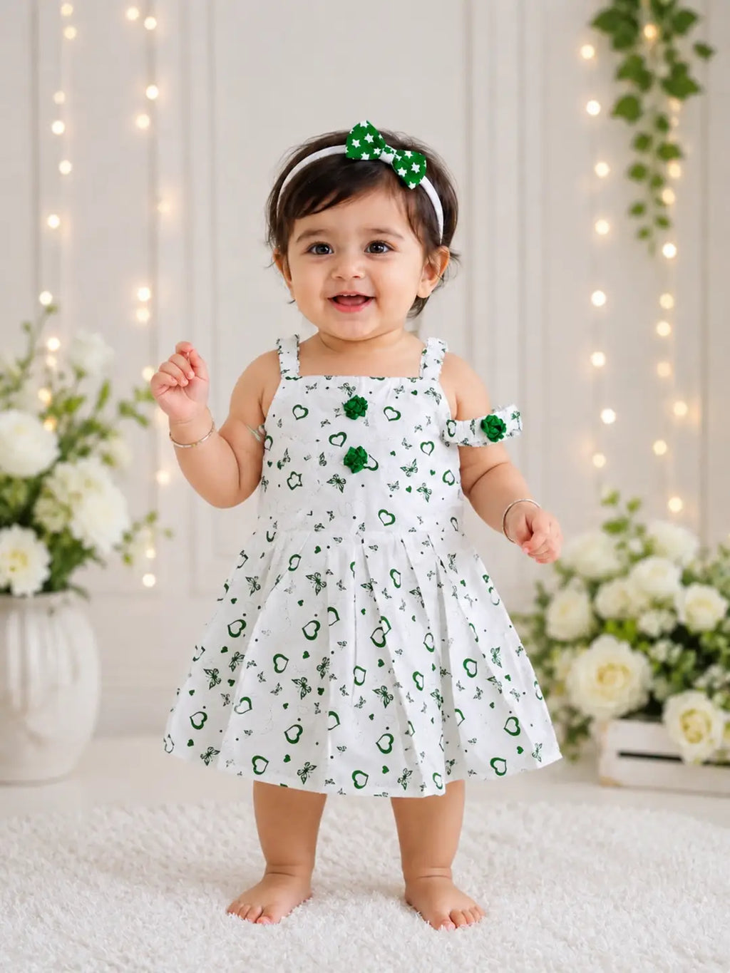 14 August 2 Pcs Girl's Fancy Frock And Trouser Set