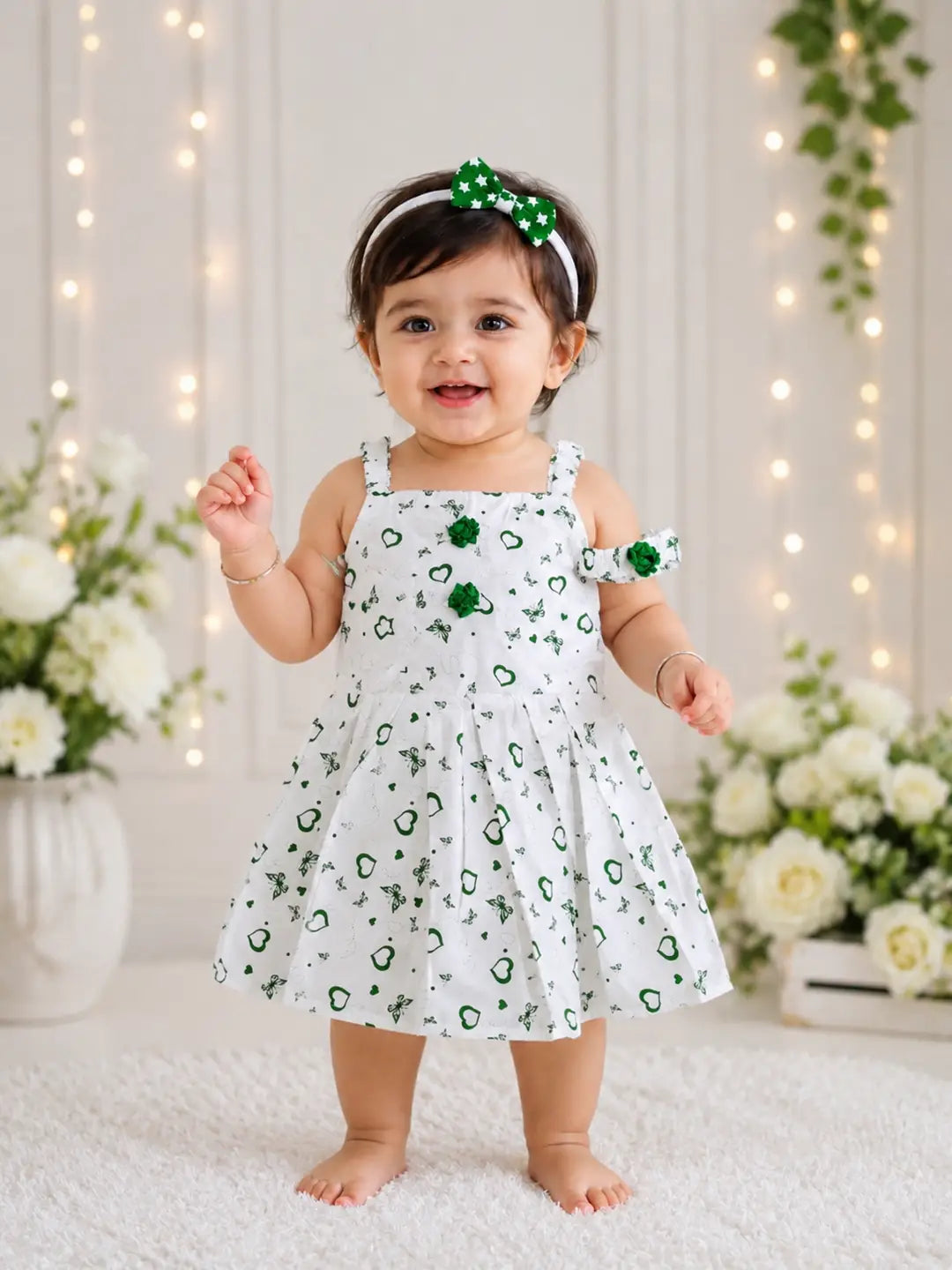 14 August 2 Pcs Girl's Fancy Frock And Trouser Set