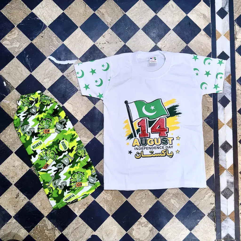 14th August  Boy's Printed Shirt & Short  Set