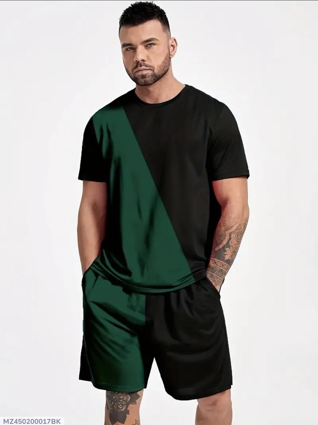 Men's Black Polyester Plain Track Suit