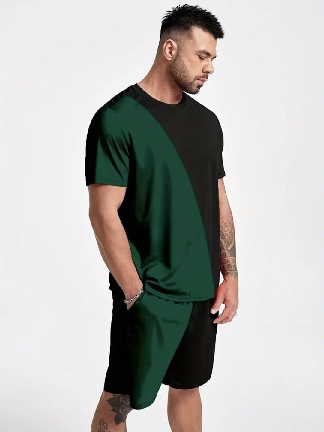 Men's Black Polyester Plain Track Suit