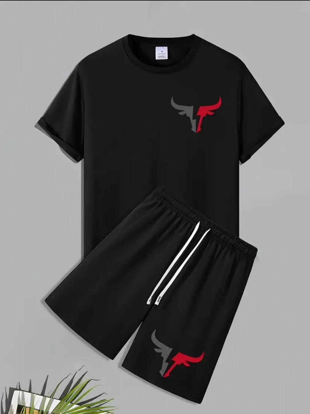 1 Pc Men's Polyester Printed T-Shirt & Shorts Tracksuit