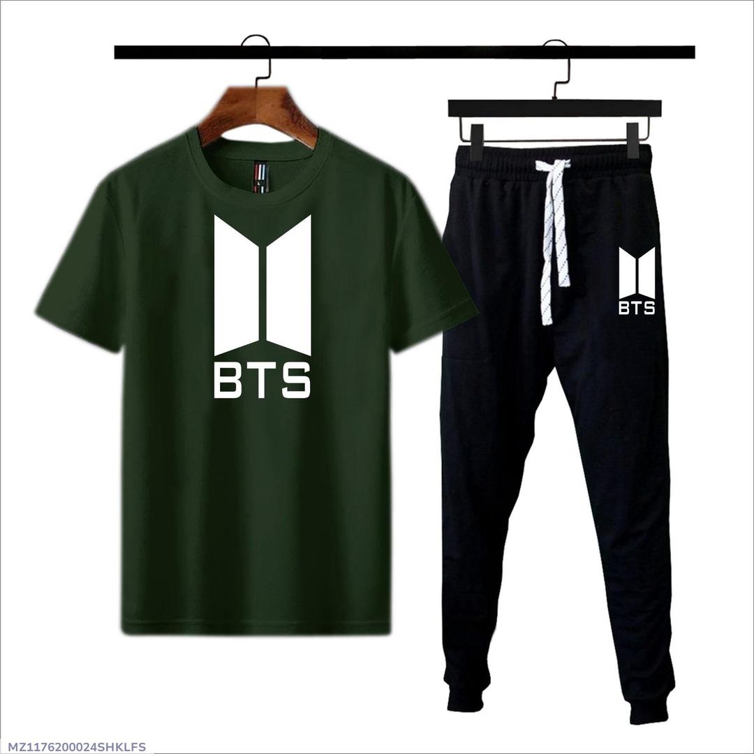 2 Pcs Men's Cotton Jersey Printed Track Suit