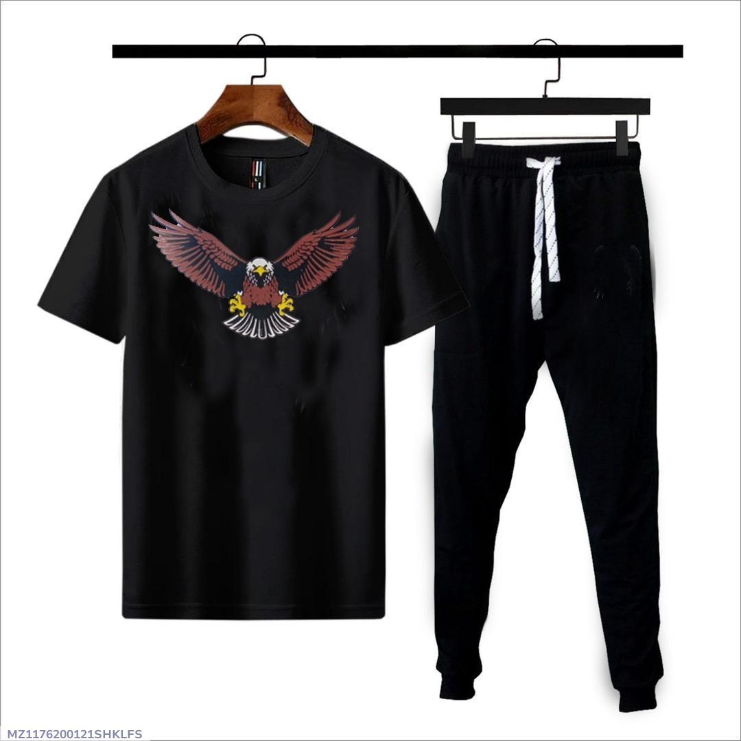 2 Pcs Men's Cotton Jersey Printed Track Suit