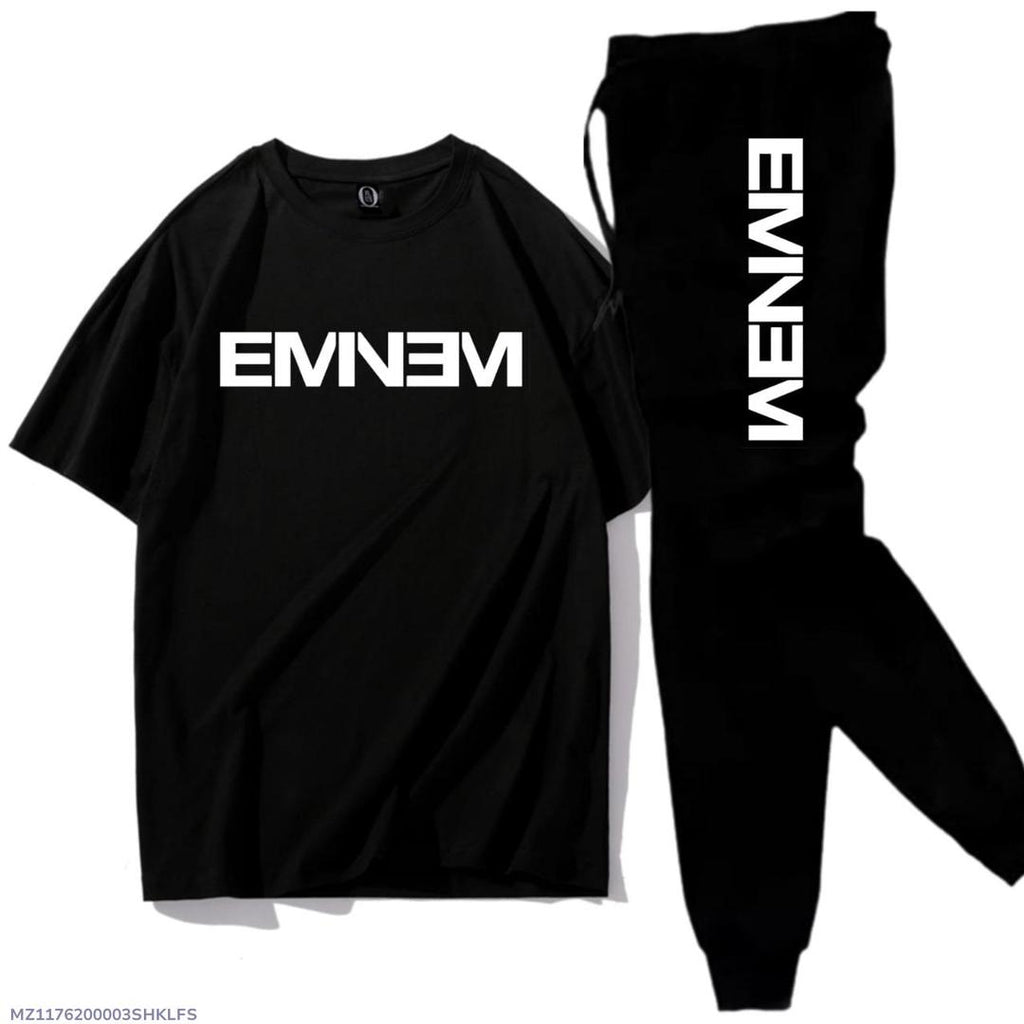 2 Pcs Men's Cotton Jersey Printed Track Suit