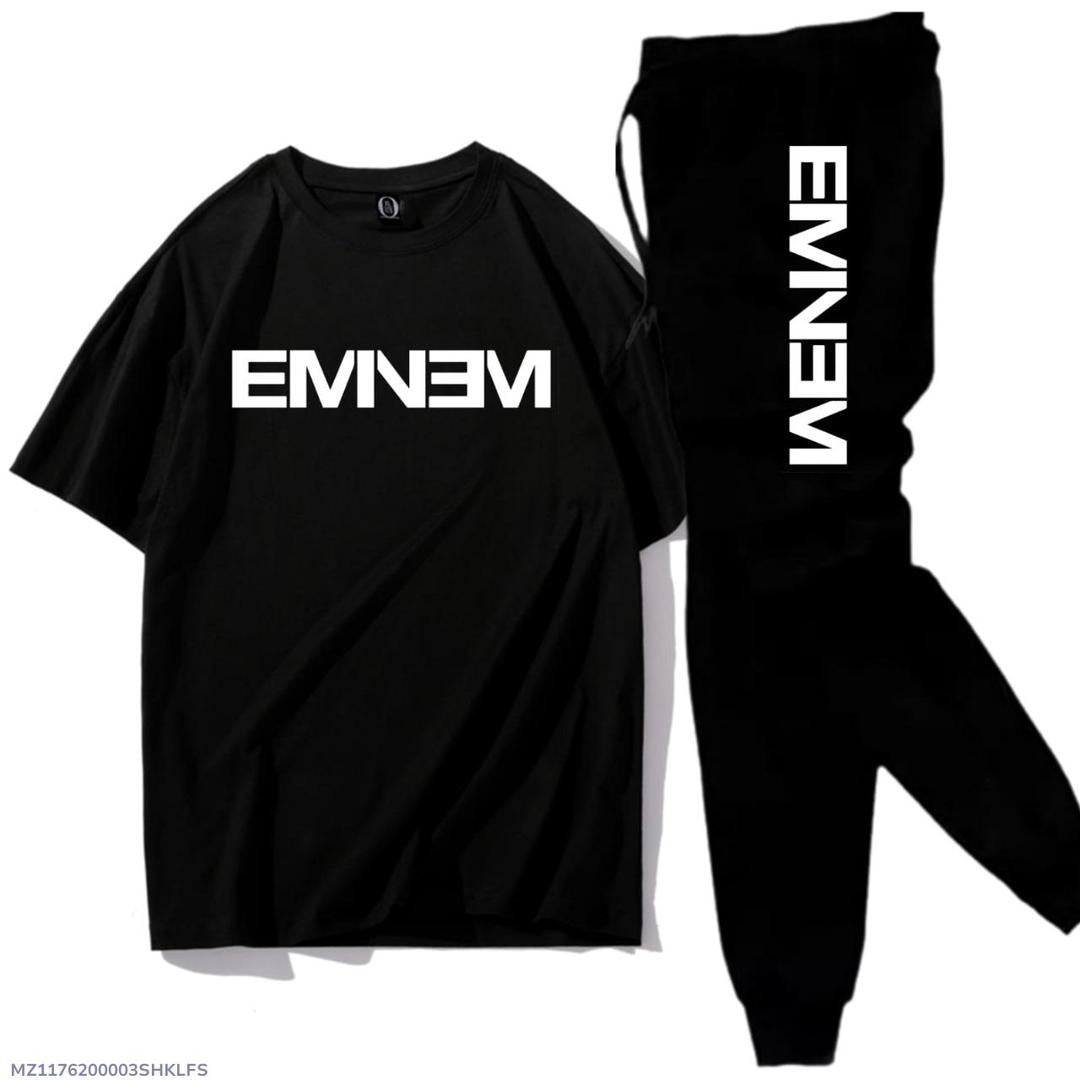 2 Pcs Men's Cotton Jersey Printed Track Suit