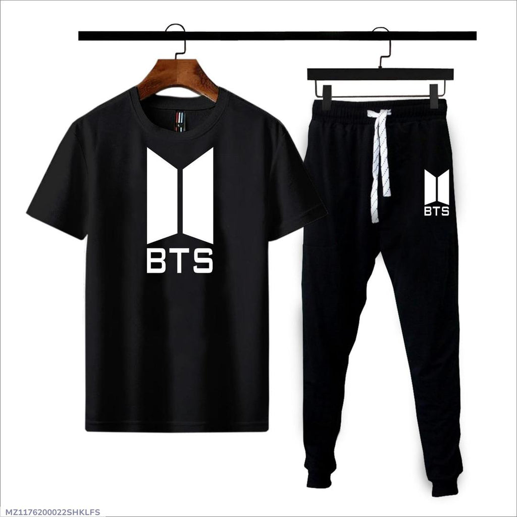 2 Pcs Men's Cotton Jersey Printed Track Suit