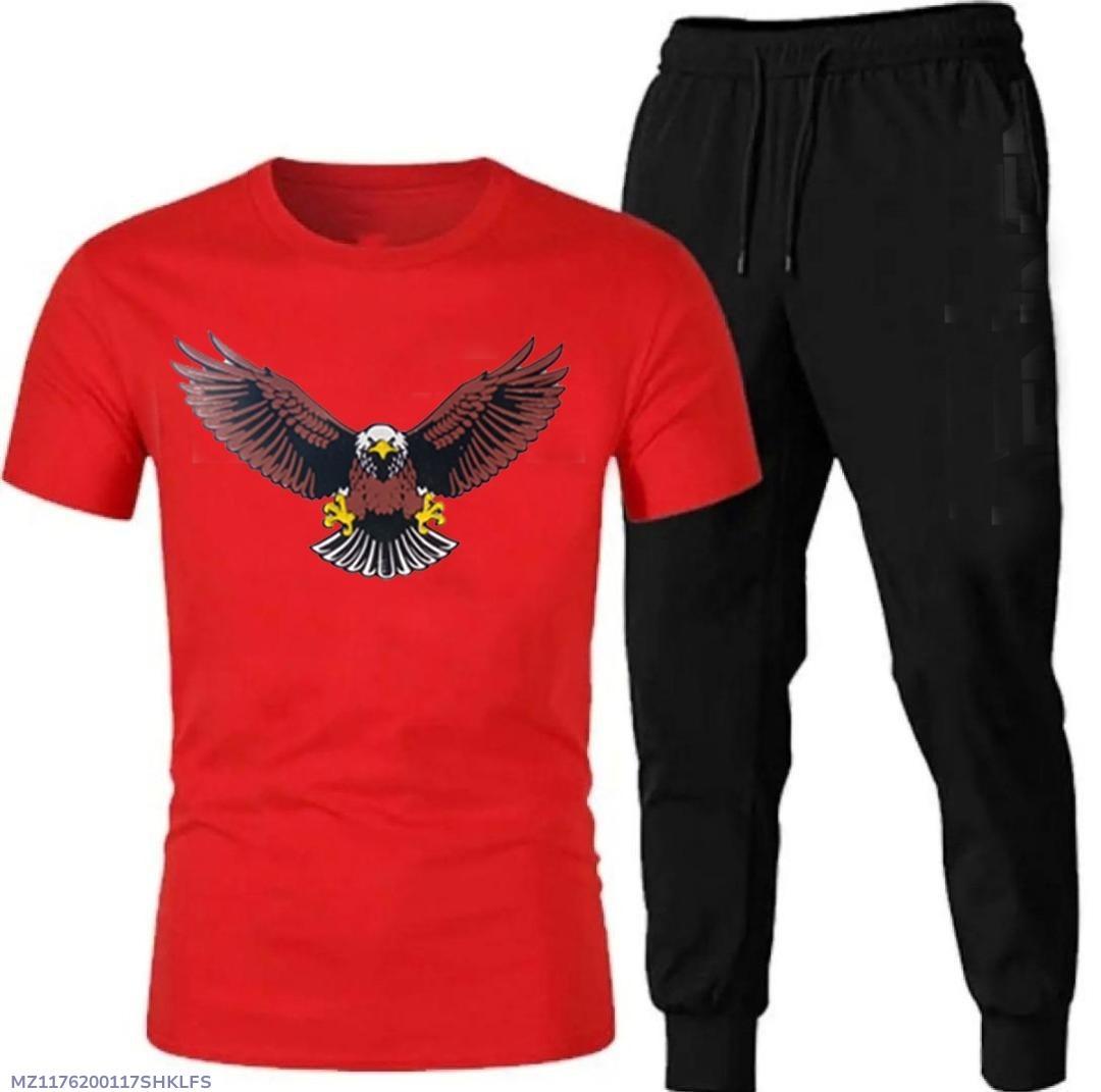 2 Pcs Men's Cotton Jersey Printed Track Suit