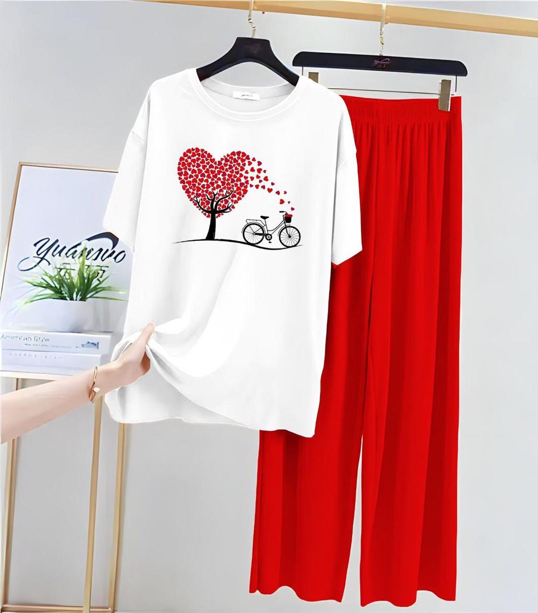 Comfortable Cotton Jersey Printed Night Suit - 2 Pcs Set