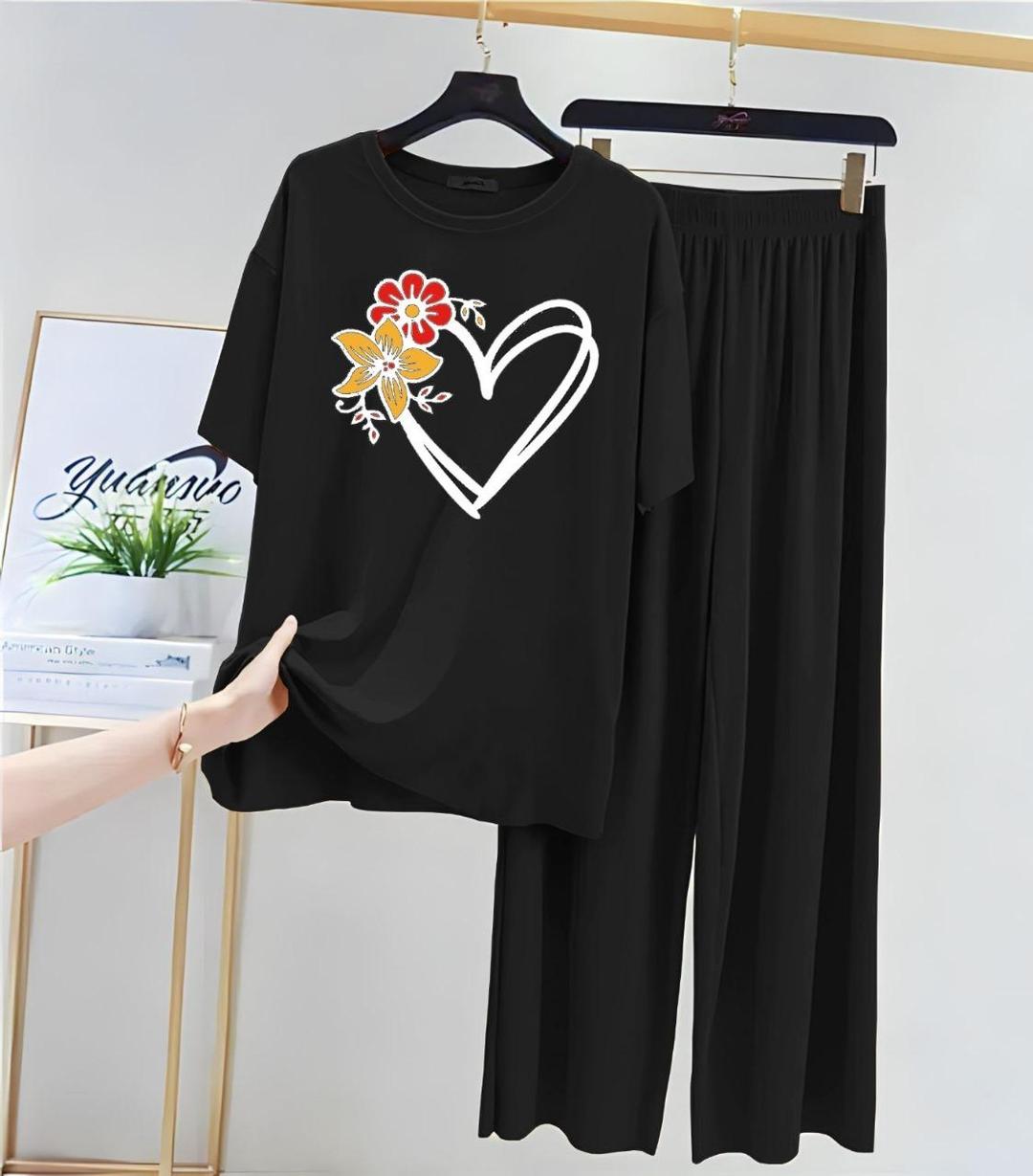Comfortable Cotton Jersey Printed Night Suit - 2 Pcs Set