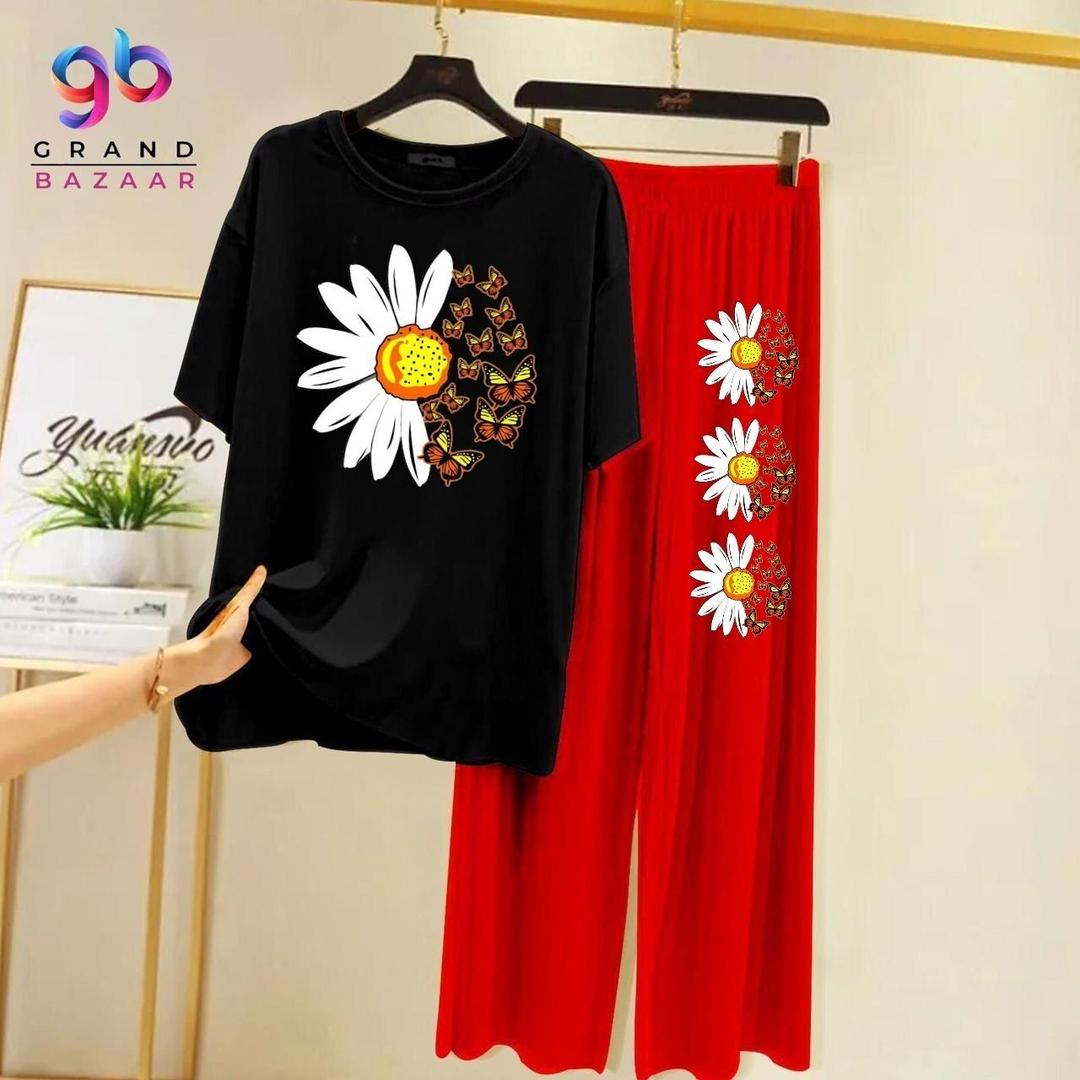 Comfortable Cotton Jersey Printed Night Suit - 2 Pcs Set