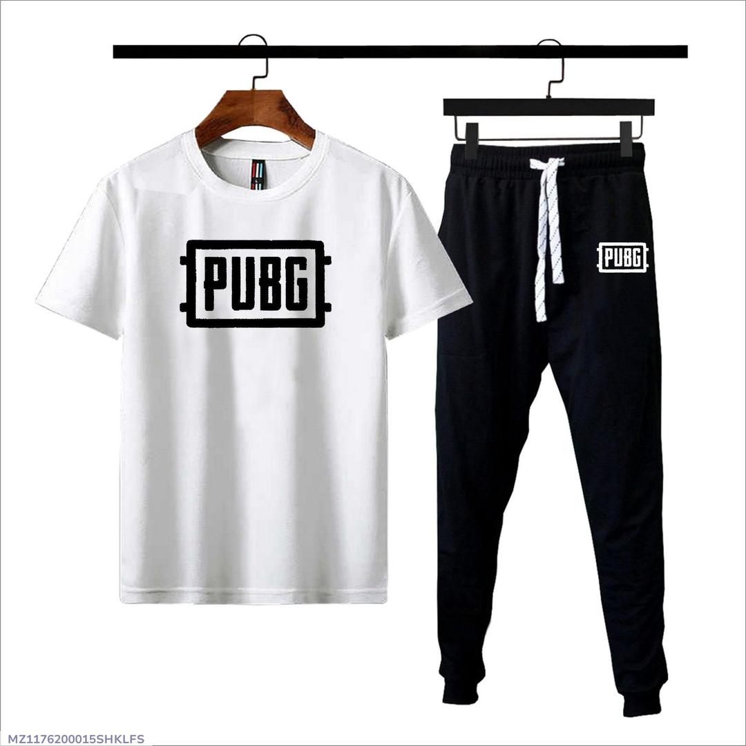 2 Pcs Men's Cotton Jersey Printed Track Suit
