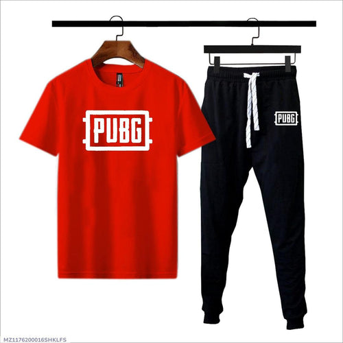 2 Pcs Men's Cotton Jersey Printed Track Suit