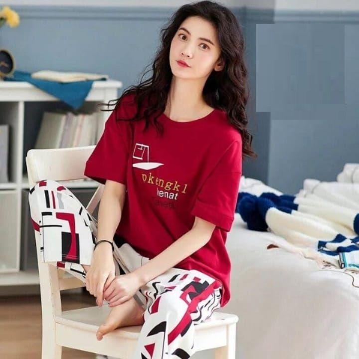 Comfortable Cotton Jersey Printed Night Suit - 2 Pcs Set