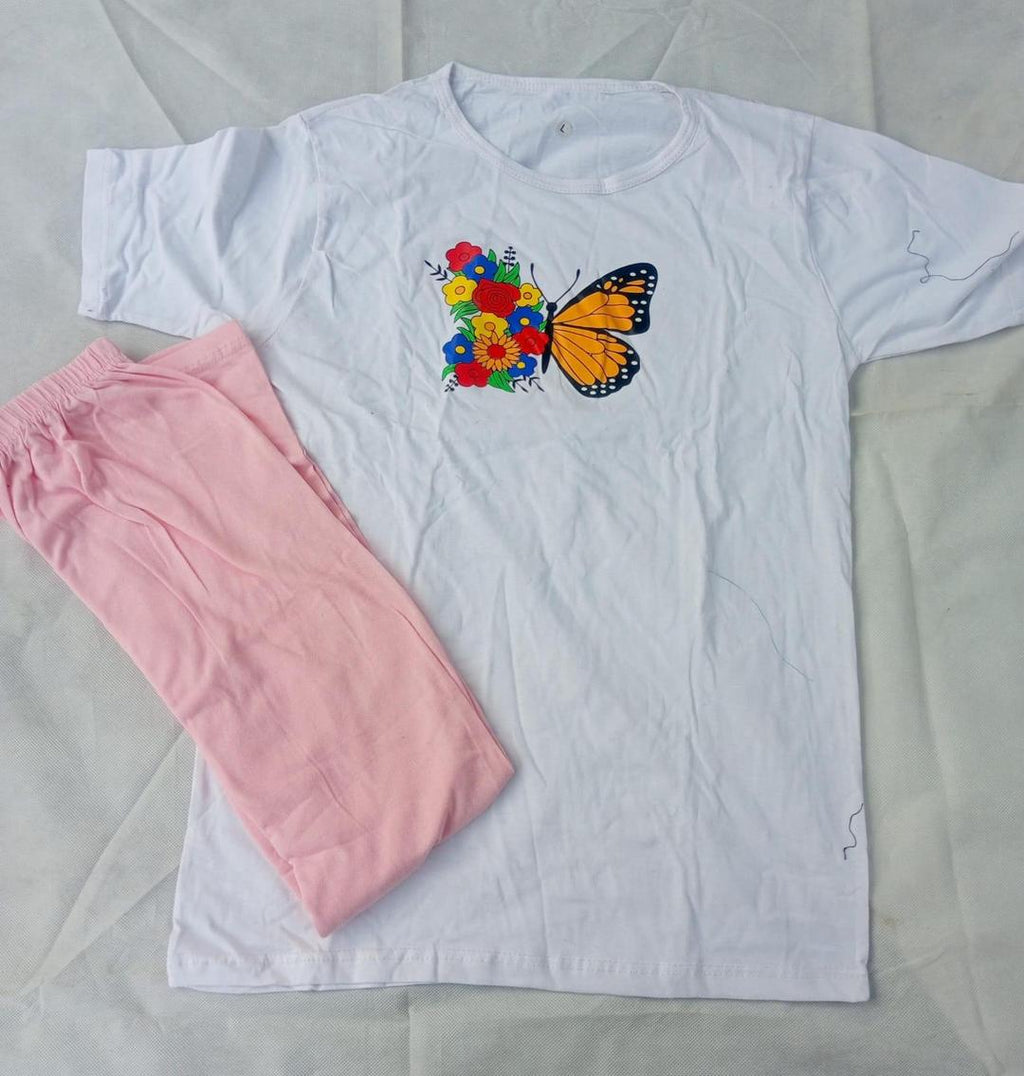 Comfortable Cotton Jersey Printed Night Suit - 2 Pcs Set