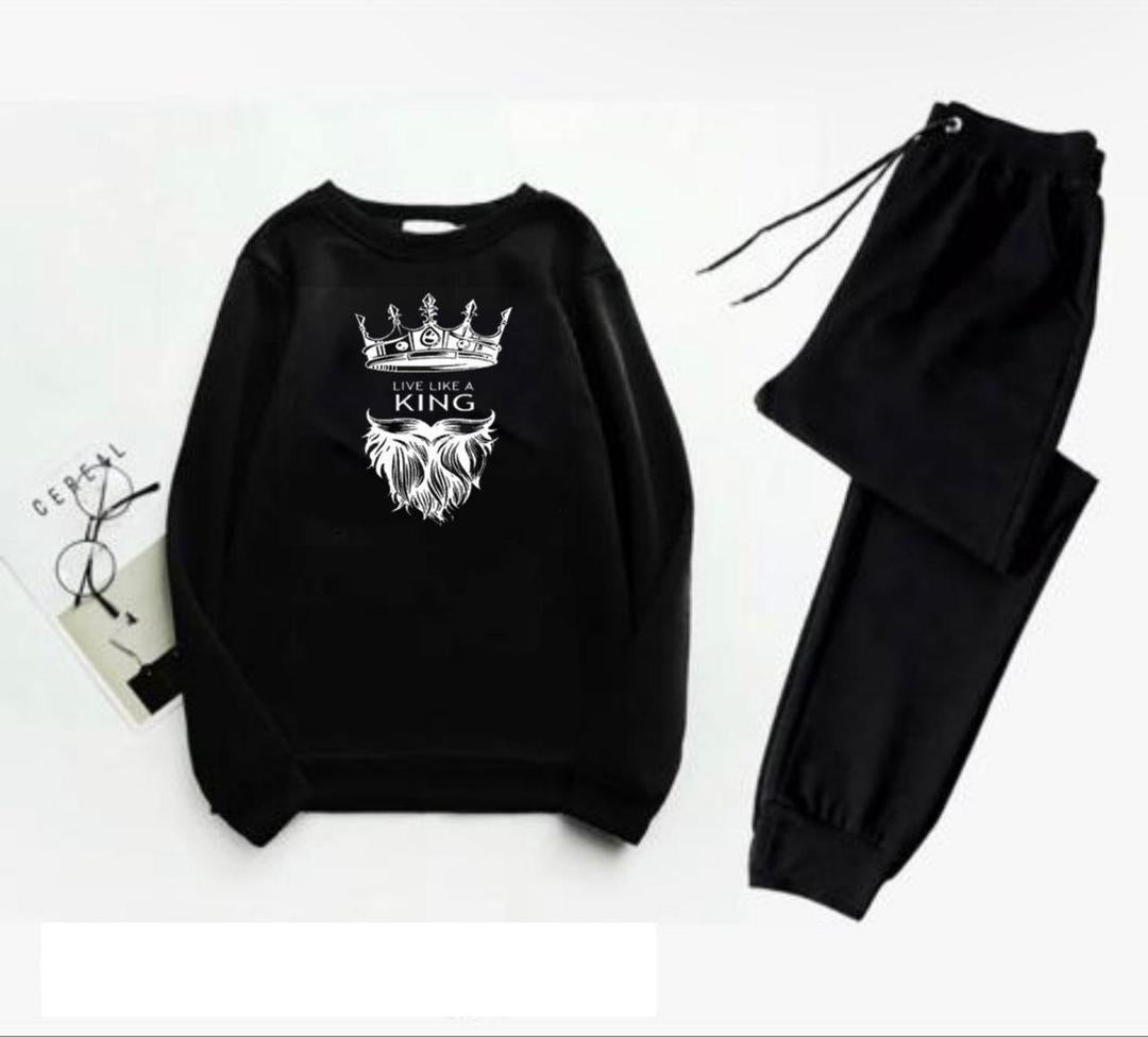 Men's Printed Polyester Track Suit - 2 Pcs Set for Ultimate Comfort